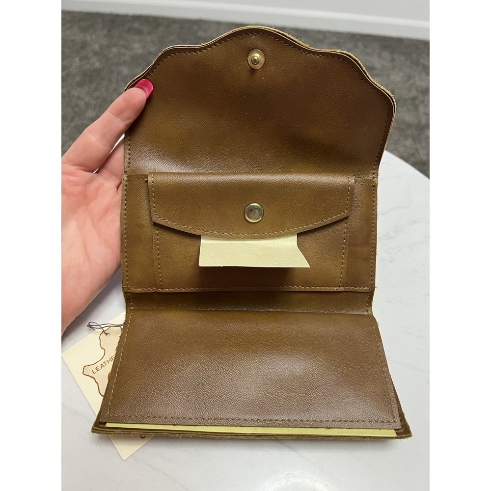 Vintage 1970s Suede Leather Wallet Clutch Made in Hong Kong NOS - Picture 4 of 15